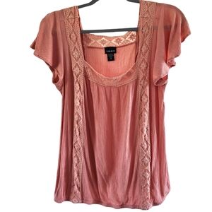 Torrid Dusty Pink Flutter Sleeve Top Size 00 🩷